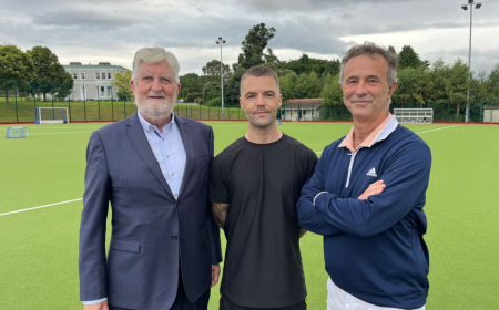 Dr Cormac Kilty (President, UCD MHC), Alan Sothern (Head Coach, UCD MHC), Simon Filgas (Coach & Club Administrator, UCD MHC)